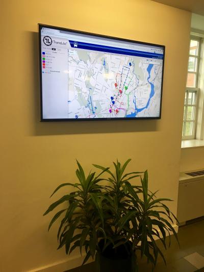 Digital map display in the Divinity School