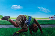Mario Moore, Joy and Pain, 2019, Oil on Linen 36 x 60 in.