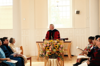 Dean Greg Sterling speaking at Opening Convocation 2025